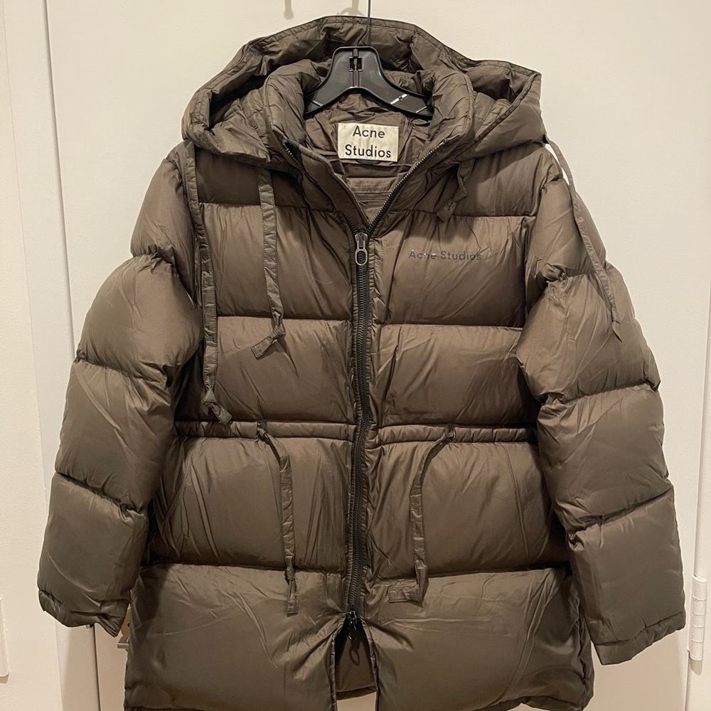 Acne Studios hooded puffer down jacket green Size 32